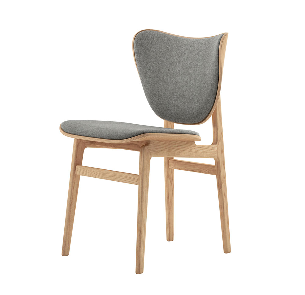 Norr11 Elephant Dining Chair in Natural Oak, Light Grey Wool
