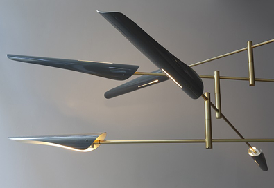 David Weeks Sarus in Grey and Brass, Vancouver Modern Lighting